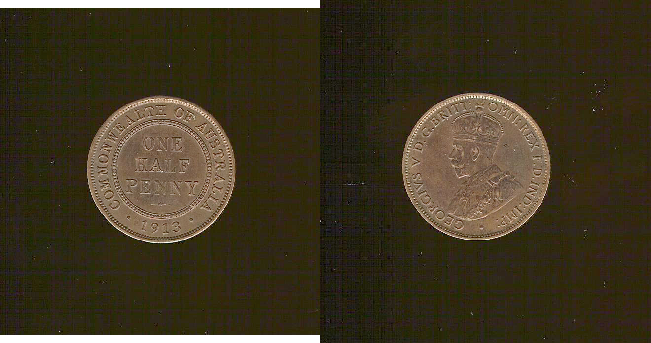 AUSTRALIE 1/2 Penny Georges V 1913 SUP